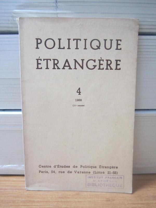 POLITIQUE ETRANGERE - 4 - 1996 - Centre d'Études de Politique Étrangère