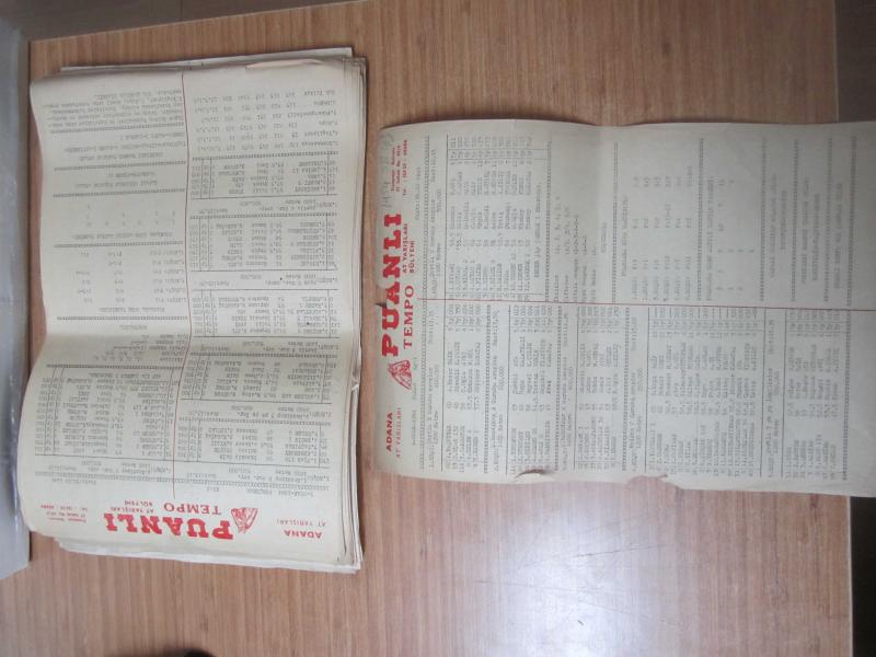 PUANLI TEMPO At Yarışları Bülteni Adana At Yarışları - 1984-1985-1986 Yılları 71 Bülten TAKIM (Sayılar Açıklamada)  ( A. Tabanlıgil )