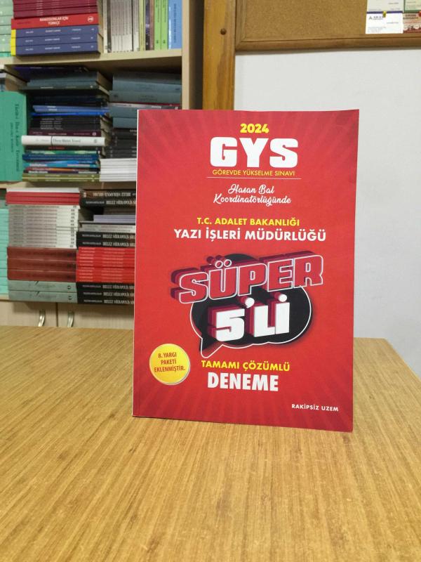 Rakipsiz UZEM 2024 GYS Adalet Bakanlığı Yazı İşleri Müdürlüğü Süper 5 li Deneme Çözümlü Dizgi Kitap