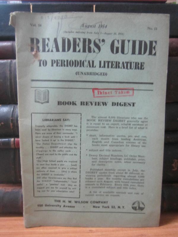 Readers' Guide to Periodical Literature - Vol 54 No 11 - August, 1954
