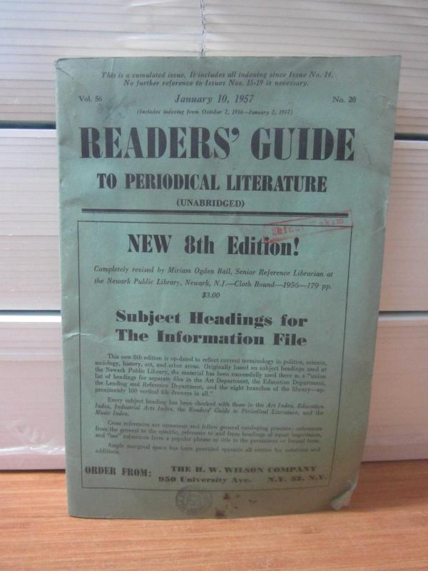 Readers' Guide to Periodical Literature - Vol 56 No 20 - January 1957
