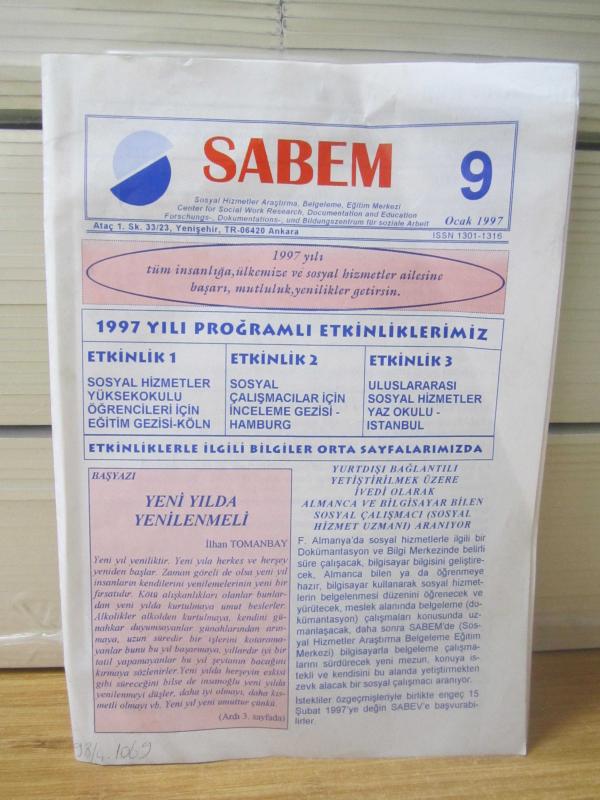 SABEM Sosyal Hizmetler Araştırma Belgeleme Eğitim Merkezi Dergisi - Sayı 9 - Ocak 1997 - İlhan Tomanbay