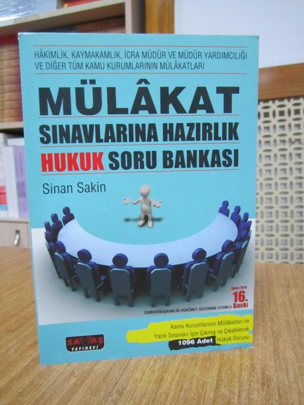 Savaş Yayınevi Mülakat Sınavlarına Hazırlık HUKUK Soru Bankası - Sinan Sakin [16.Baskı - Şubat 2019]
