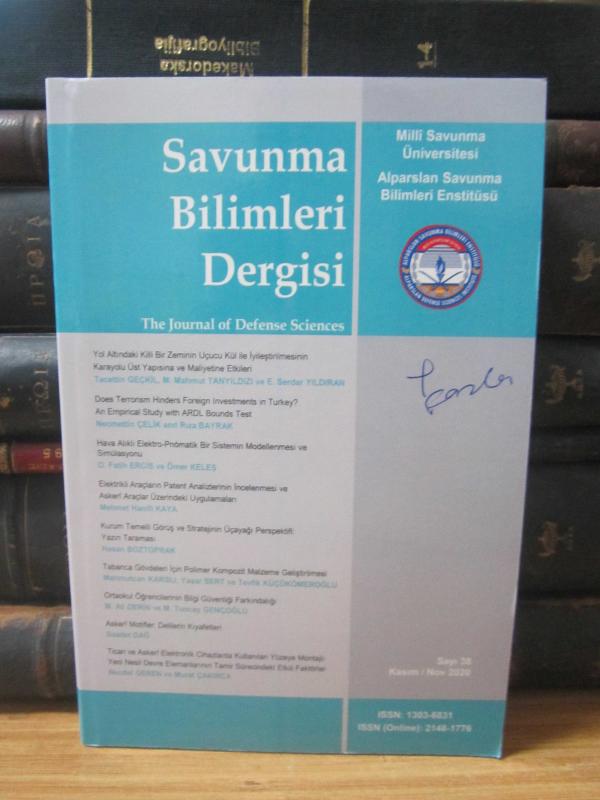 Savunma Bilimleri Dergisi - Cilt 16 Sayı 2 - Kasım 2017 - Milli Savunma Üniversitesi Alparslan Savunma Bilimleri Enstitüsü