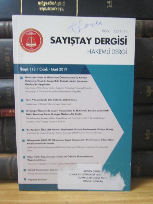 Sayıştay Dergisi - Sayı 112 - Ocak Mart 2019