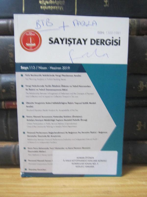Sayıştay Dergisi - Sayı 113 - Nisan Haziran 2019