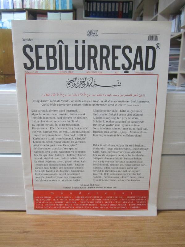 Sebilürreşad Dergisi - Sayı 1031 - Ağustos 2018