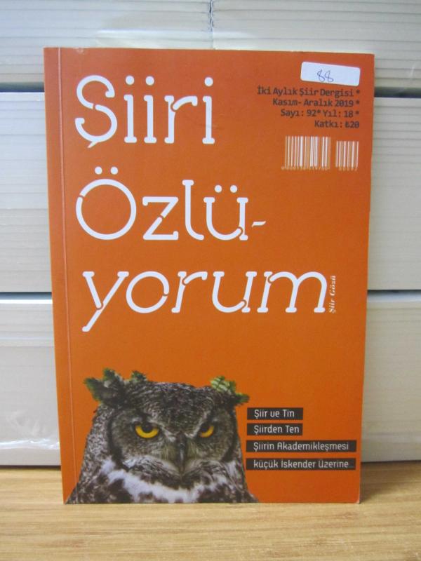 Şiiri Özlüyorum Dergisi - Sayı 92 - Kasım Aralık 2019