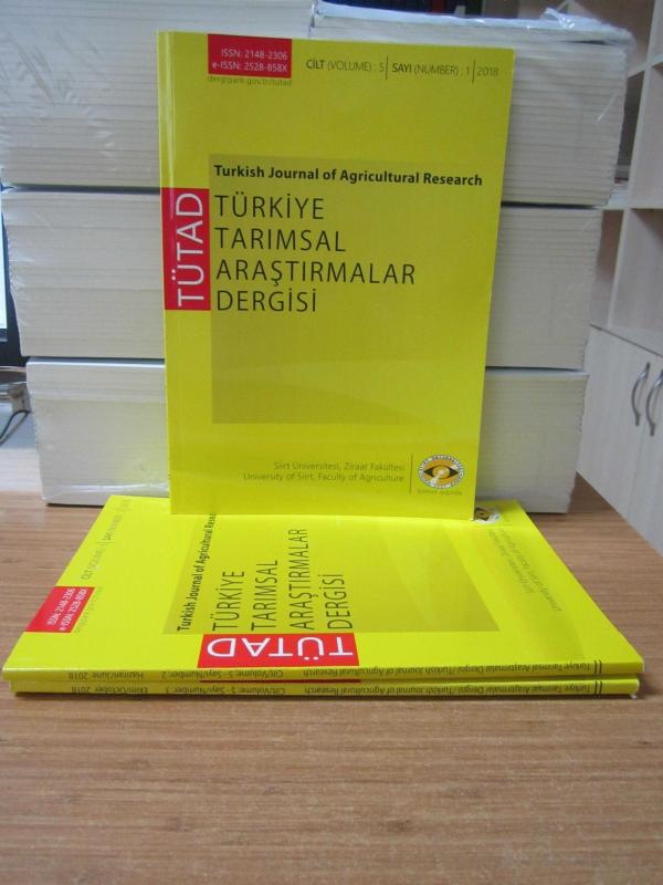 Siirt Üniversitesi Ziraat Fakültesi - Türkiye Tarımsal Araştırmalar Dergisi - 2018 Yılı Cilt 5 - 3 Sayı TAKIM (Sayılar:1-2-3)