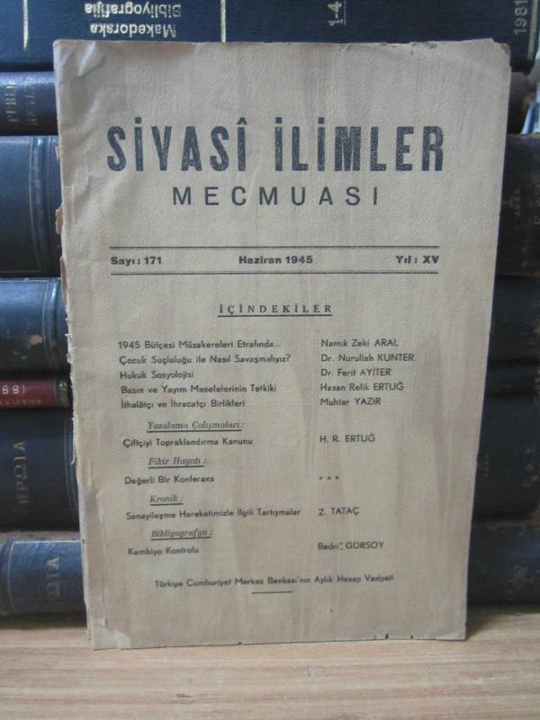 Siyasi İlimler Mecmuası - Sayı 171 - Haziran 1945