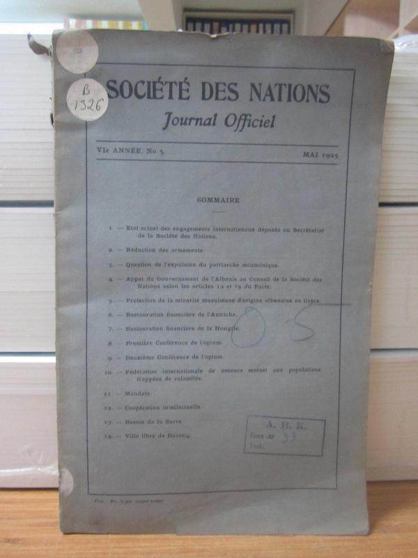 Societe des Nations Journal Officiel - Mai 1925