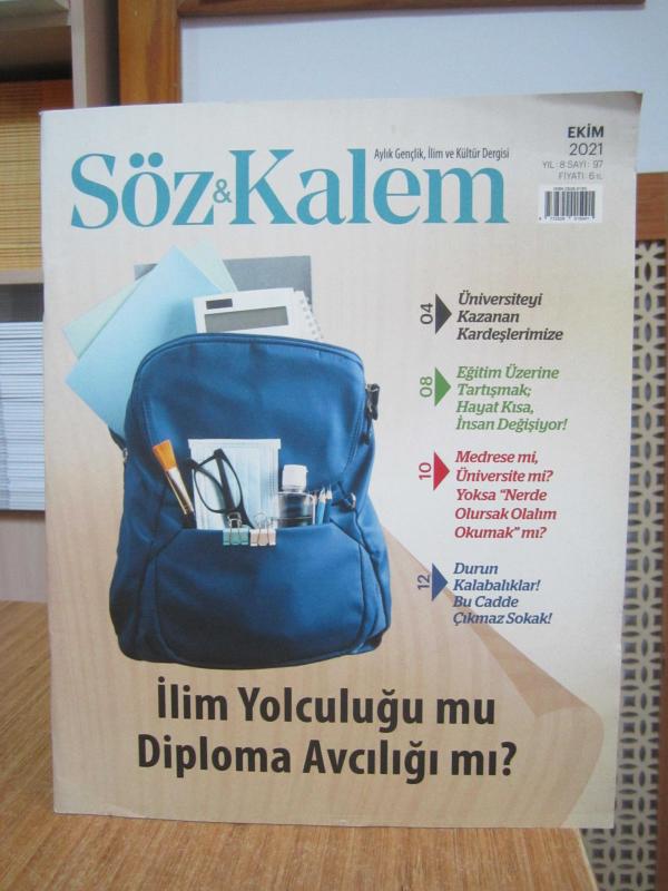 Söz Kalem Aylık Gençlik İlim ve Kültür Dergisi - Sayı 97 - Ekim 2021