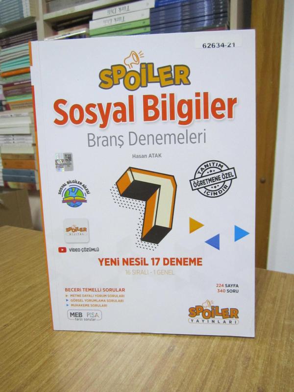 Spoiler Yayınları 7. Sınıf Sosyal Bilgiler Branş Denemeleri Yeni Nesil 17 Deneme - Hasan ATAK