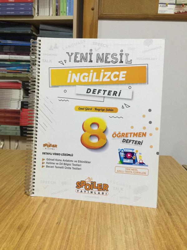 Spoiler Yayınları 8. Sınıf İngilizce Yeni Nesil Defter