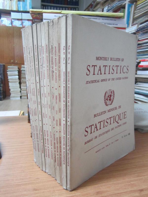 Statistical Office of The United Nations - Monthly Bulletin of Statistics - January-December 1954 (March issue missing)