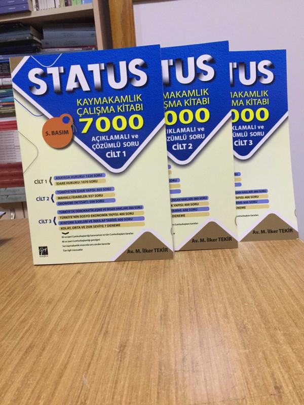STATUS Kaymakamlık Çalışma Kitabı 7000 Açıklamalı Çözümlü Soru 3 CİLT TAKIM Gazi Kitabevi Yayınları [5.Baskı]