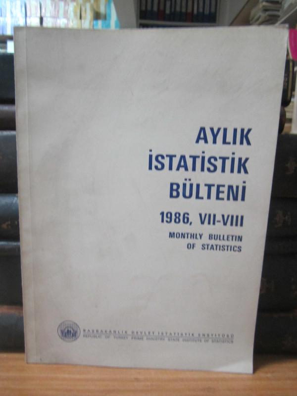 T.C. Başbakanlık Devlet İstatistik Enstitüsü Aylık İstatistik Bülteni - Bulletin of Statistics –  Ekim 1968 - VII-VIII