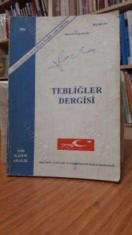 T.C. Maliye Bakanlığı - Tebliğler Dergisi - Sayı 109 - Kasım Aralık 1998 - Araştırma Planlama ve Koordinasyon Kurulu Başkanlığı