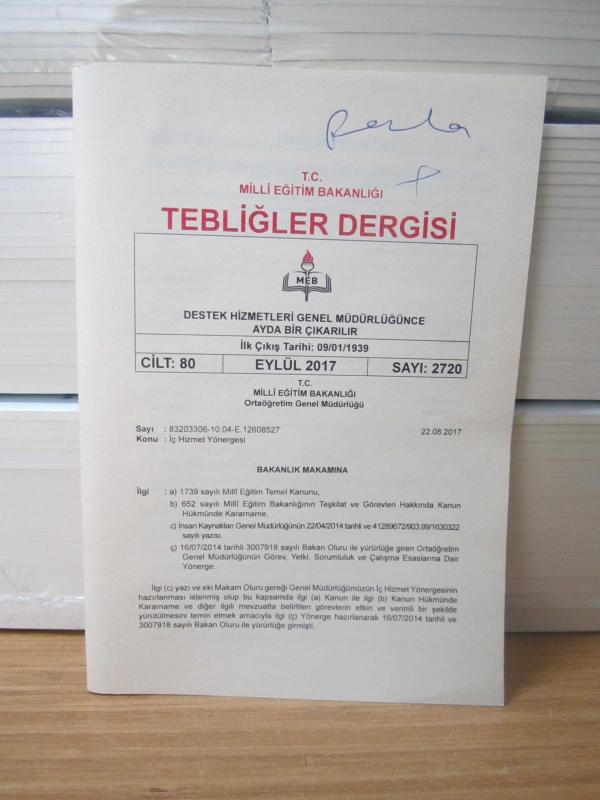 T.C. MİLLİ EĞİTİM BAKANLIĞI TEBLİĞLER DERGİSİ - EYLÜL 2017 - 80.CİLT SAYI: 2720