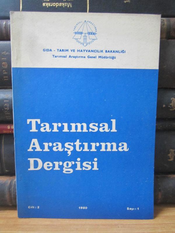 Tarımsal Araştırma Dergisi - Cilt 2 Sayı 1 - 1980 - Gıda Tarım ve Hayvancılık Bakanlığı Tarımsal Araştırma Genel Müdürlüğü