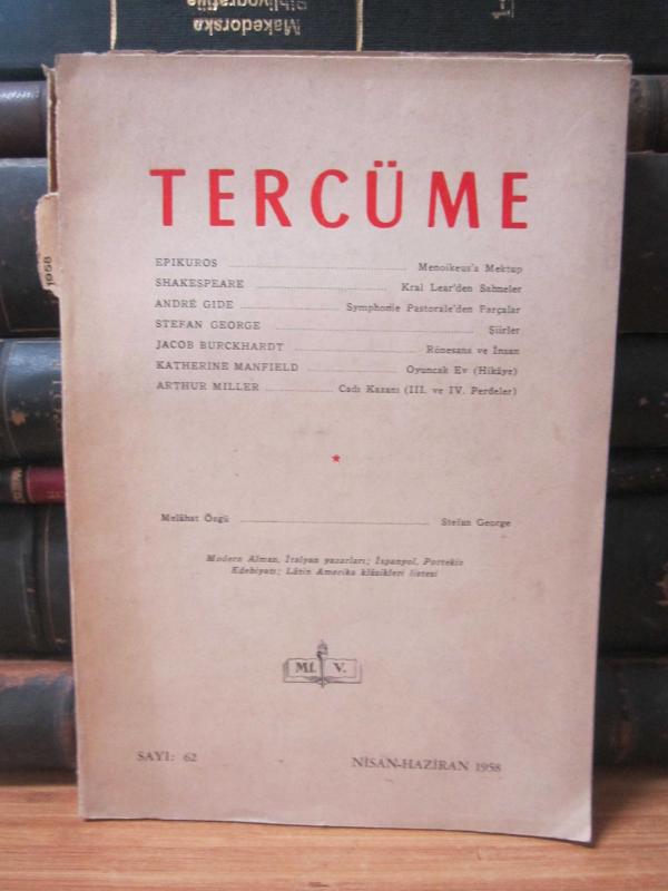 Tercüme Dergisi - Cilt 12 Sayı 62 - Nisan Haziran 1958