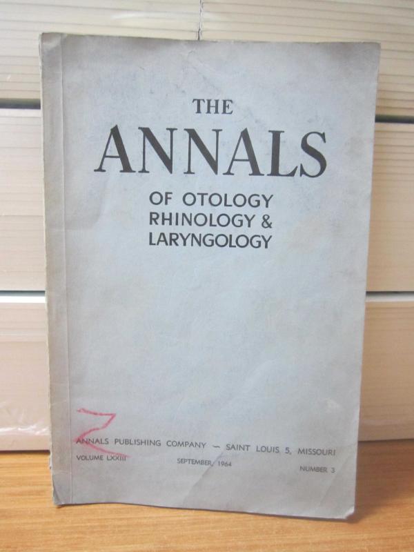 The Annals of Otology Rhinology & Laryngology - Vol LXXIII No 3 - September 1964     [ Arthur W. Proetz ]
