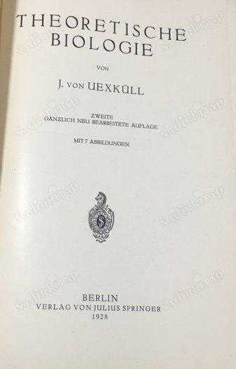 Theoretische Biologie - Ciltli - 1928 Baskısı