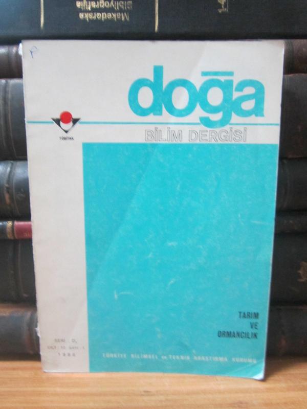 TÜBİTAK - Doğa Bilim Dergisi - Tarım ve Ormancılık - Seri D2 - Cilt 10 Sayı 1 - 1986
