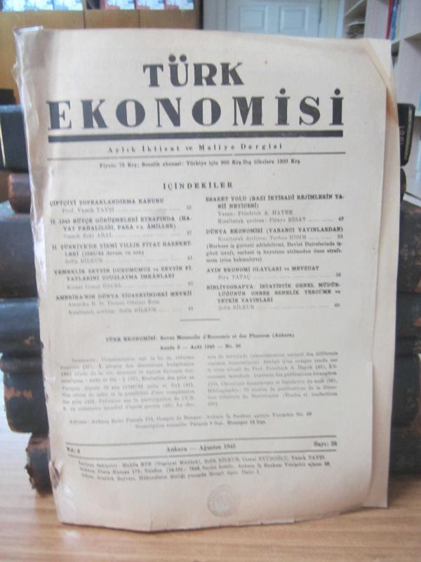 Türk Ekonomisi Dergisi - Sayı 26 - Ağustos 1945