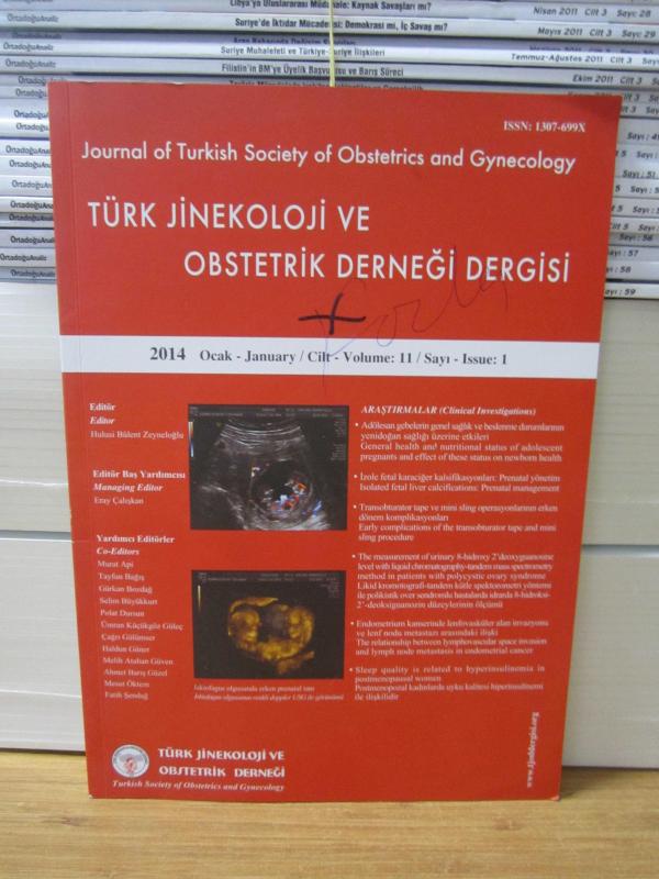 Türk Jinekoloji ve Obstetrik Derneği Dergisi - Cilt 11 Sayı 1 - Ocak 2014