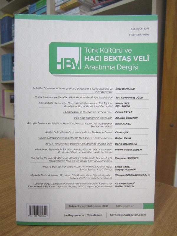 Türk Kültürü Ve Hacı Bektaş Veli Araştırma Dergisi - Sayı 97 - Bahar Mart 2021