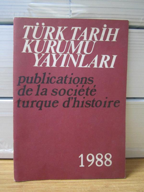 Türk Tarih Kurumu Yayınları 1988
