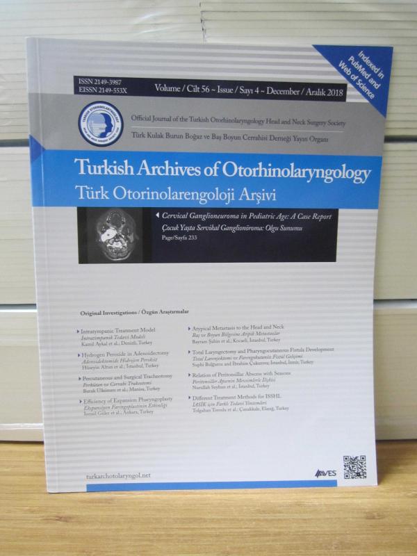 Turkish Archives of Otorhinolaryngology / Türk Otorinolarengoloji Arşivi - 2019 Volume 57 Issue 1