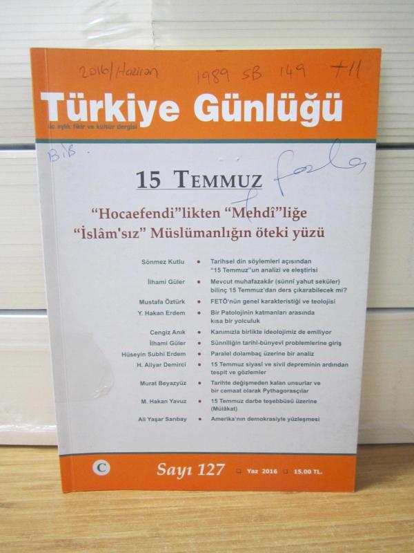 TÜRKİYE GÜNLÜĞÜ DERGİSİ - SAYI 127 - YAZ 2016