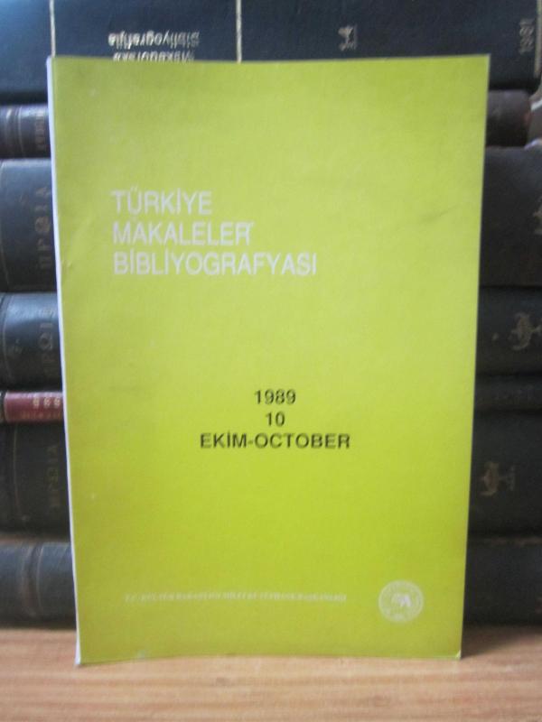 Türkiye Makaleler Bibliyografyası - 1989 - 10 - Ekim