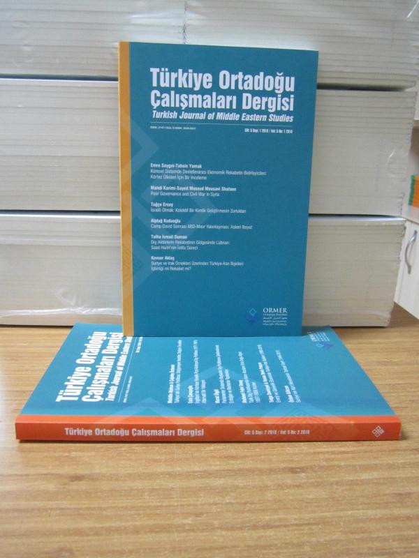 Türkiye Ortadoğu Çalışmaları Dergisi - 2018 Yılı Cilt 5 Sayı 1 ve Sayı 2 TAKIM - ORMER Ortadoğu Enstitüsü