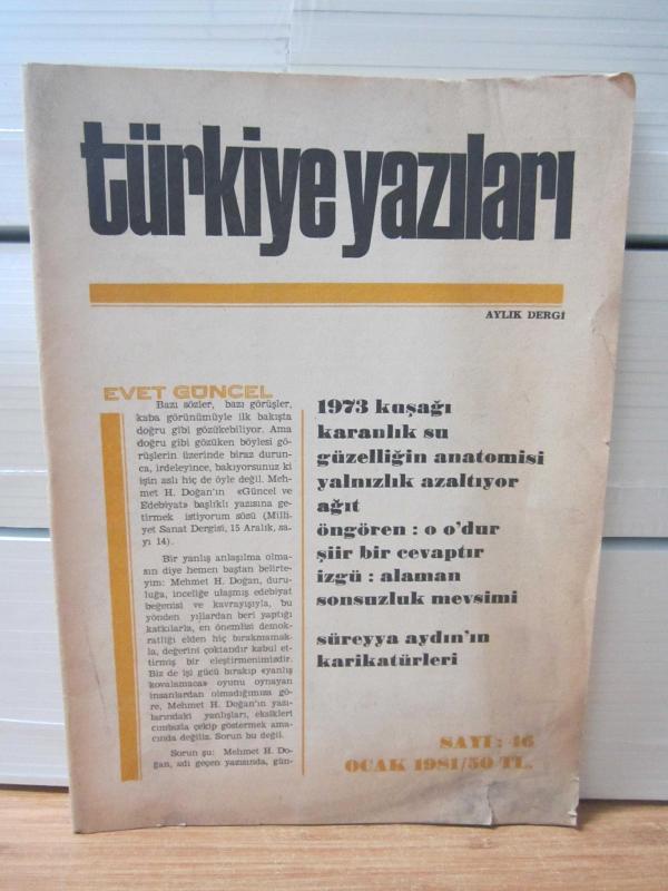Türkiye Yazıları - Sayı 46 - Ocak 1981