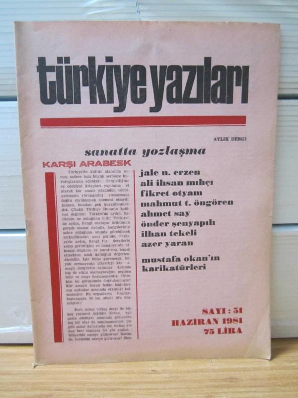 Türkiye Yazıları - Sayı 51 - Haziran 1981