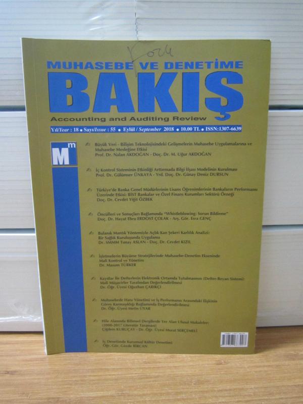 TÜRMOB Muhasebe ve Denetime Bakış Sayı 55 - Eylül 2018