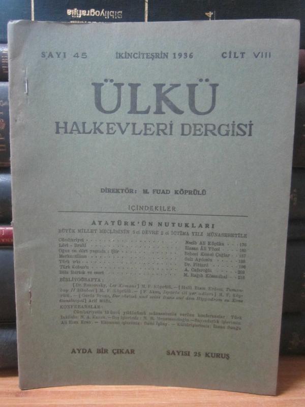 ÜLKÜ Halkevleri Mecmuası 1936 - Sayı 45 - Sayfa 187-196 Arası