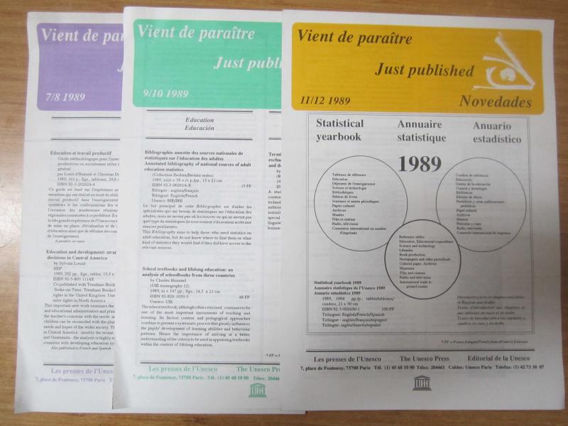 UNESCO Vient de paraitre Just Published Novedades - Year 1980 No: 7/8 - 9/10 - 11/12