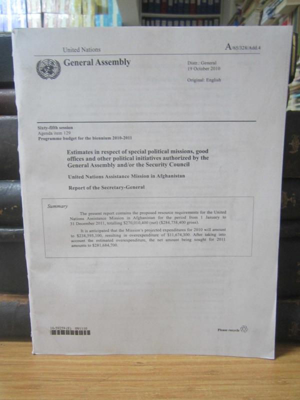 United Nations General Assembly - Sixty-fifth Session Agenda item 129 Programme budget for the biennium 2010-2011