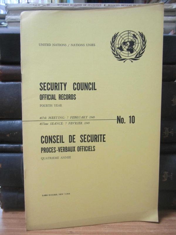 United Nations Security Council Official Records No 10 - Fourth Year 407th Meeting: 7 February 1949