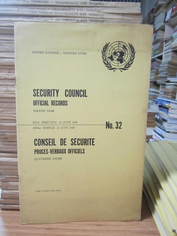 United Nations Security Council Official Records No 32 - Fourth Year 429th Meeting: 24 June 1949 / Nations Unies Conseil de Securite Proces-Verbaux Officiels No 32 Quatrieme Annee 429eme Seance: 24 June 1949