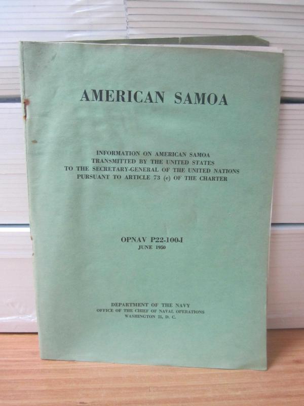 US Department of NAVY - OPNAV P22-100-I June 1950 - American Samoa