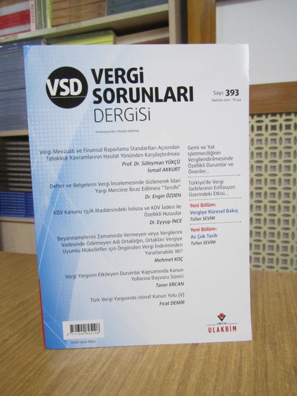 VSD Vergi Sorunları Dergisi - Sayı 393 - Haziran 2021
