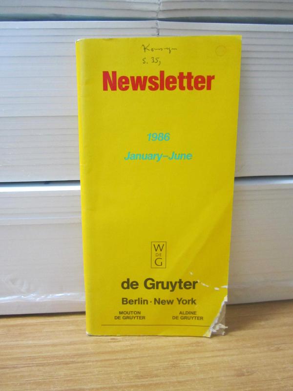 Walter de Gruyter & Co. Newsletter January-June 1986 / Mouton De Gruyter & Aldine De Gruyter