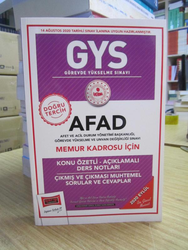 Yargı Yayınevi GYS Görevde Yükselme Sınavı AFAD Memur Kadrosu İçin Konu Özetli Açıklamalı DERS NOTLARI (2020 Eylül)
