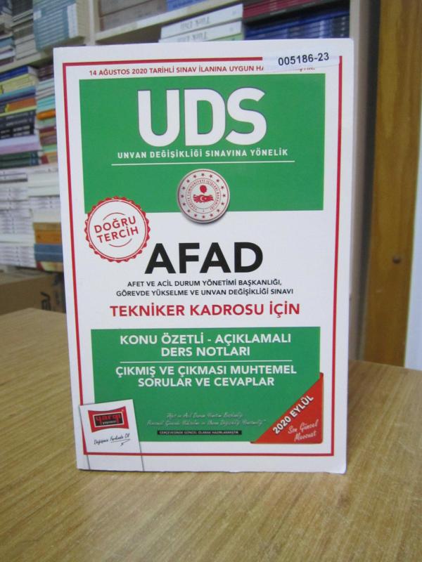 Yargı Yayınevi UDS Unvan Değişikliği Sınavı AFAD Tekniker Kadrosu için Konu Özetli Açıklamalı Ders Notları 2020 Eylül