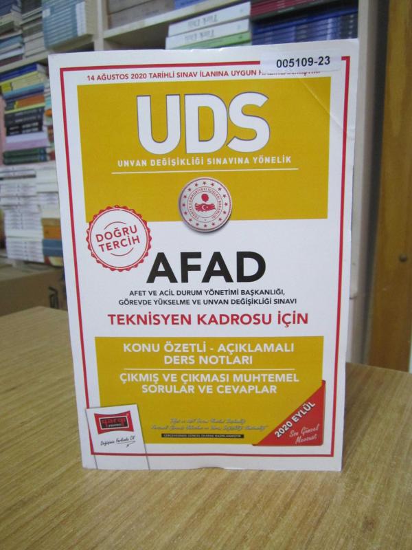 Yargı Yayınevi UDS Unvan Değişikliği Sınavı AFAD Teknisyen Kadrosu için Konu Özetli Açıklamalı Ders Notları 2020 Eylül